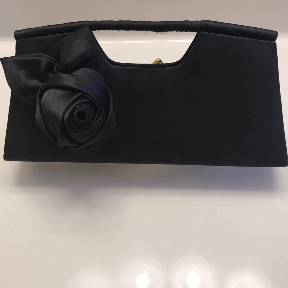 Satin black clutch